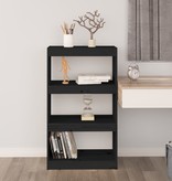 VidaXL Boekenkast/kamerscherm 60x30x103,5 cm massief grenenhout zwart