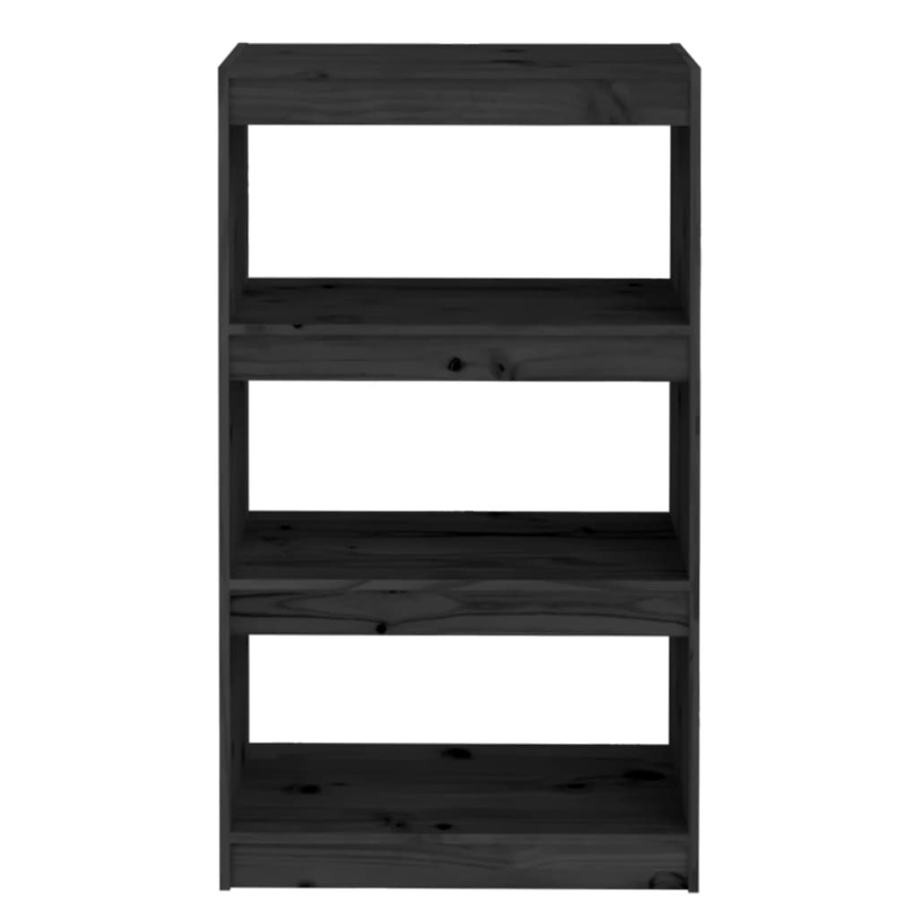 VidaXL Boekenkast/kamerscherm 60x30x103,5 cm massief grenenhout zwart