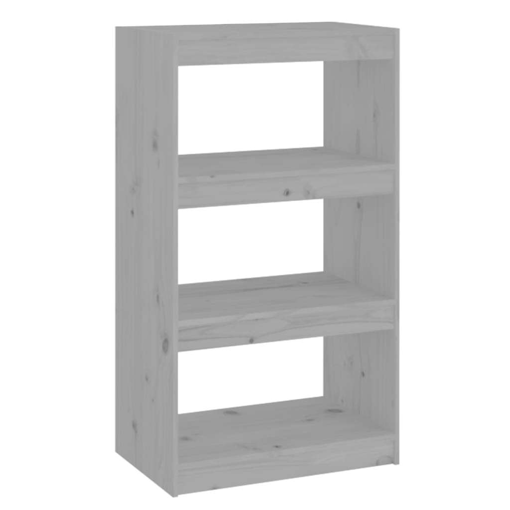 vidaXL Boekenkast/kamerscherm 60x30x103,5 cm massief grenenhout grijs