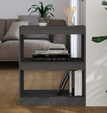 vidaXL Boekenkast/kamerscherm 60x30x71,5 cm massief grenenhout grijs