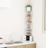 VidaXL Hoekwandschap 20x20x127,5 cm spaanplaat hoogglans wit