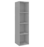 VidaXL Tv-wandmeubel 37x37x142,5 cm spaanplaat hoogglans grijs