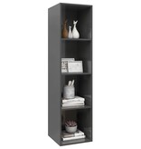 VidaXL Tv-wandmeubel 37x37x142,5 cm spaanplaat hoogglans grijs