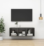 VidaXL Tv-wandmeubel 37x37x107 cm spaanplaat hoogglans grijs