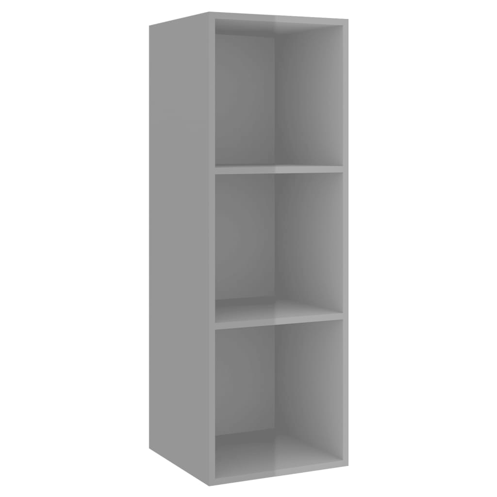 VidaXL Tv-wandmeubel 37x37x107 cm spaanplaat hoogglans grijs