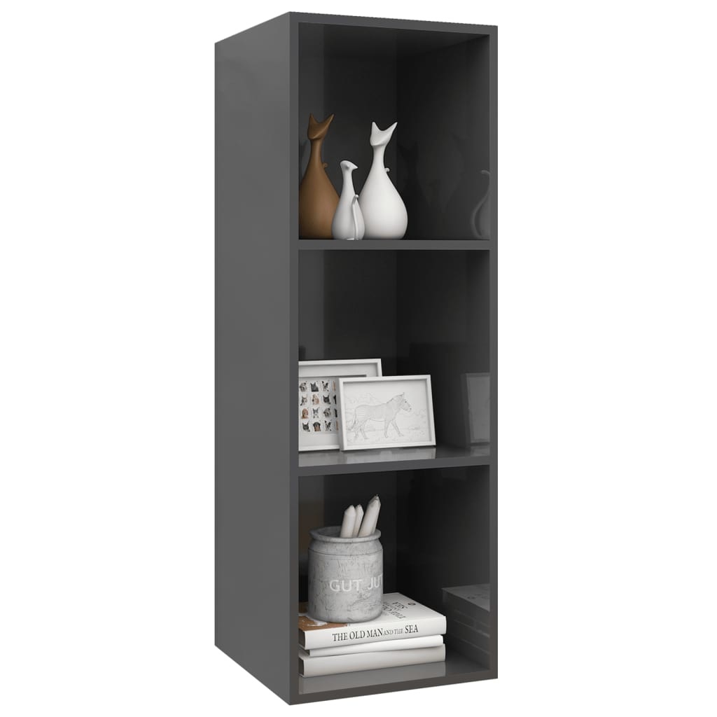 VidaXL Tv-wandmeubel 37x37x107 cm spaanplaat hoogglans grijs