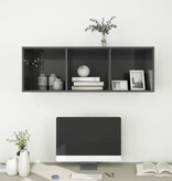 VidaXL Tv-wandmeubel 37x37x107 cm spaanplaat hoogglans grijs