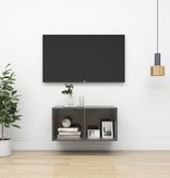 VidaXL Tv-wandmeubel 37x37x72 cm spaanplaat hoogglans grijs