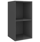VidaXL Tv-wandmeubel 37x37x72 cm spaanplaat hoogglans grijs