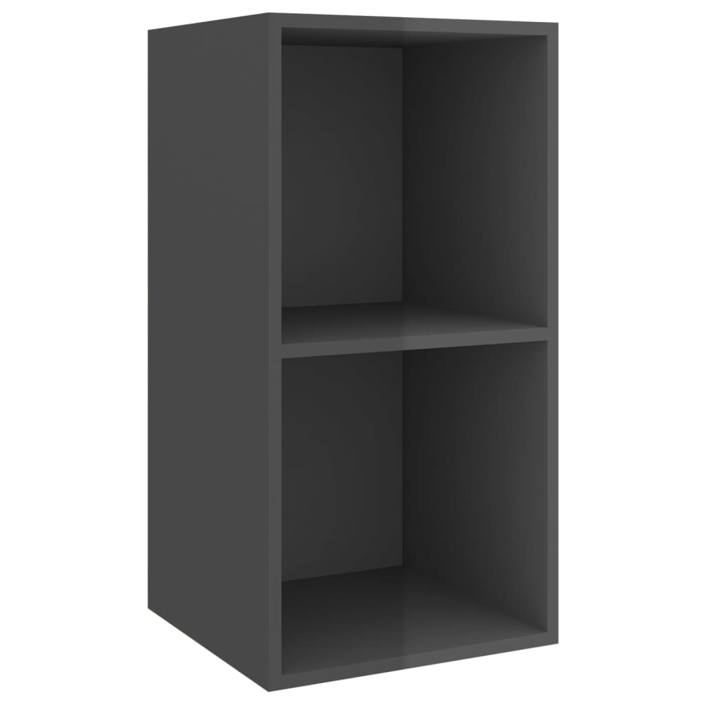 VidaXL Tv-wandmeubel 37x37x72 cm spaanplaat hoogglans grijs
