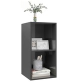 VidaXL Tv-wandmeubel 37x37x72 cm spaanplaat hoogglans grijs