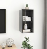 VidaXL Tv-wandmeubel 37x37x72 cm spaanplaat hoogglans grijs