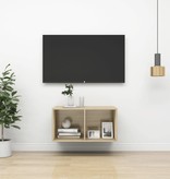 vidaXL Tv-wandmeubel 37x37x72 cm spaanplaat sonoma eikenkleurig