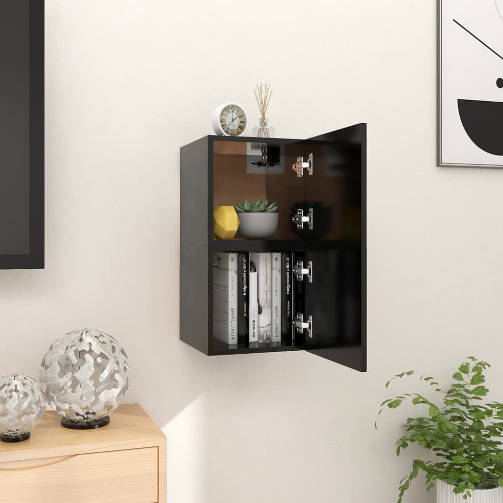 VidaXL Tv-wandmeubelen 2 st 30,5x30x30 cm zwart