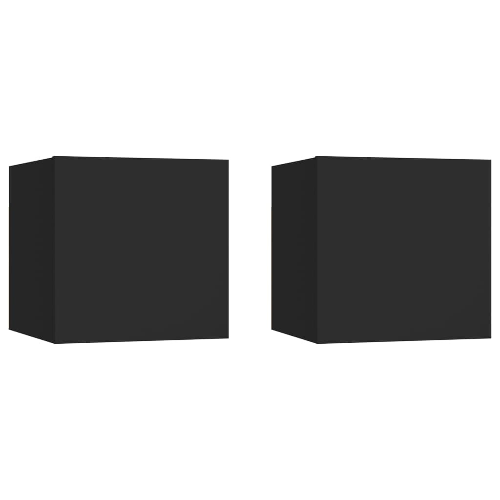 VidaXL Tv-wandmeubelen 2 st 30,5x30x30 cm zwart