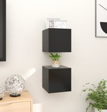 VidaXL Tv-wandmeubelen 2 st 30,5x30x30 cm zwart