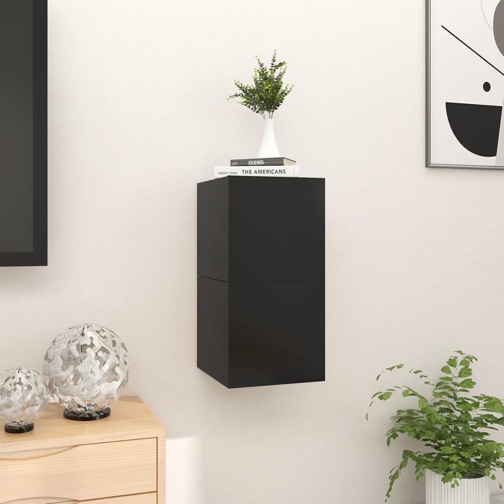 VidaXL Tv-wandmeubelen 2 st 30,5x30x30 cm zwart