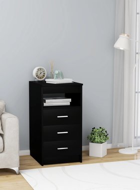 VidaXL Ladekast 40x50x76 cm spaanplaat zwart