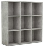 vidaXL Boekenkast 98x30x98 cm spaanplaat betongrijs