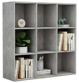 vidaXL Boekenkast 98x30x98 cm spaanplaat betongrijs