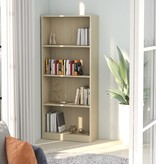 vidaXL Boekenkast met 4 schappen 60x24x142 cm spaanplaat sonoma eiken