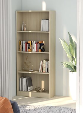 vidaXL Boekenkast met 4 schappen 60x24x142 cm spaanplaat sonoma eiken