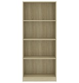 vidaXL Boekenkast met 4 schappen 60x24x142 cm spaanplaat sonoma eiken