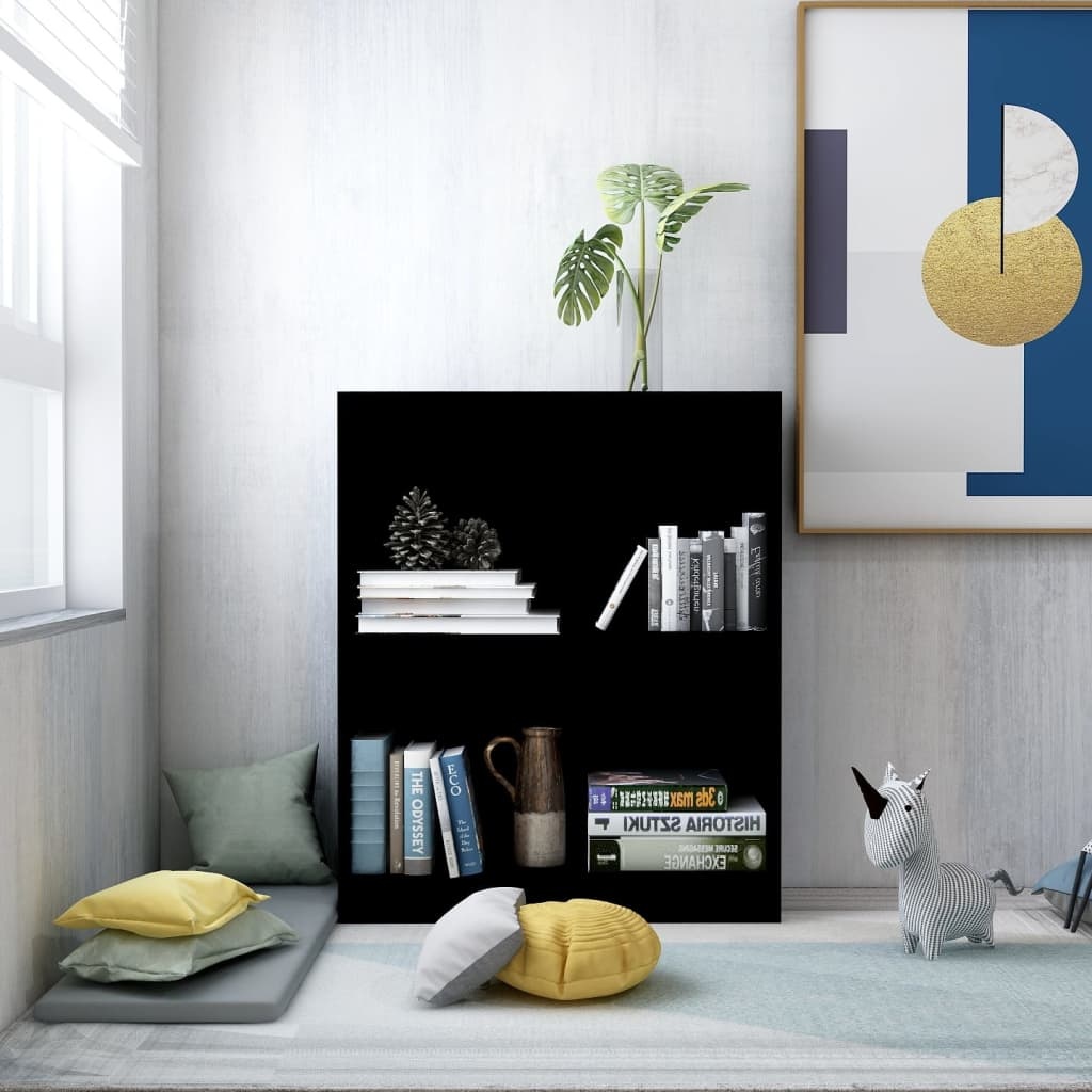 vidaXL Boekenkast 60x24x74,5 cm spaanplaat zwart