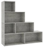 vidaXL Boekenkast/kamerscherm 155x24x160 cm spaanplaat betongrijs