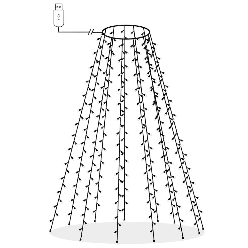 vidaXL Kerstboom netverlichting met 210 LED's IP44 210 cm