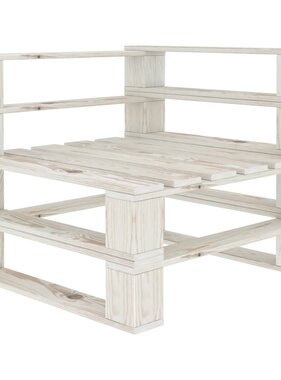 vidaXL Tuinhoekbank pallet hout wit