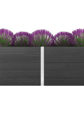 vidaXL Plantenbak verhoogd 250x100x91 cm HKC grijs