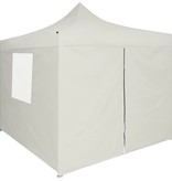 vidaXL Partytent met 4 zijwanden inklapbaar 2x2 m staal crème