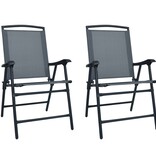VidaXL Tuinstoelen inklapbaar 2 st textileen grijs