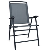 VidaXL Tuinstoelen inklapbaar 2 st textileen grijs