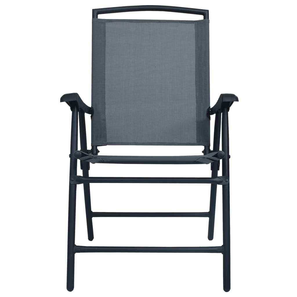 VidaXL Tuinstoelen inklapbaar 2 st textileen grijs