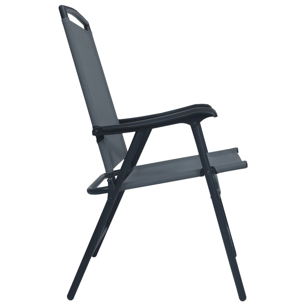 VidaXL Tuinstoelen inklapbaar 2 st textileen grijs