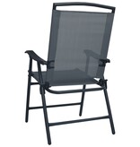 VidaXL Tuinstoelen inklapbaar 2 st textileen grijs