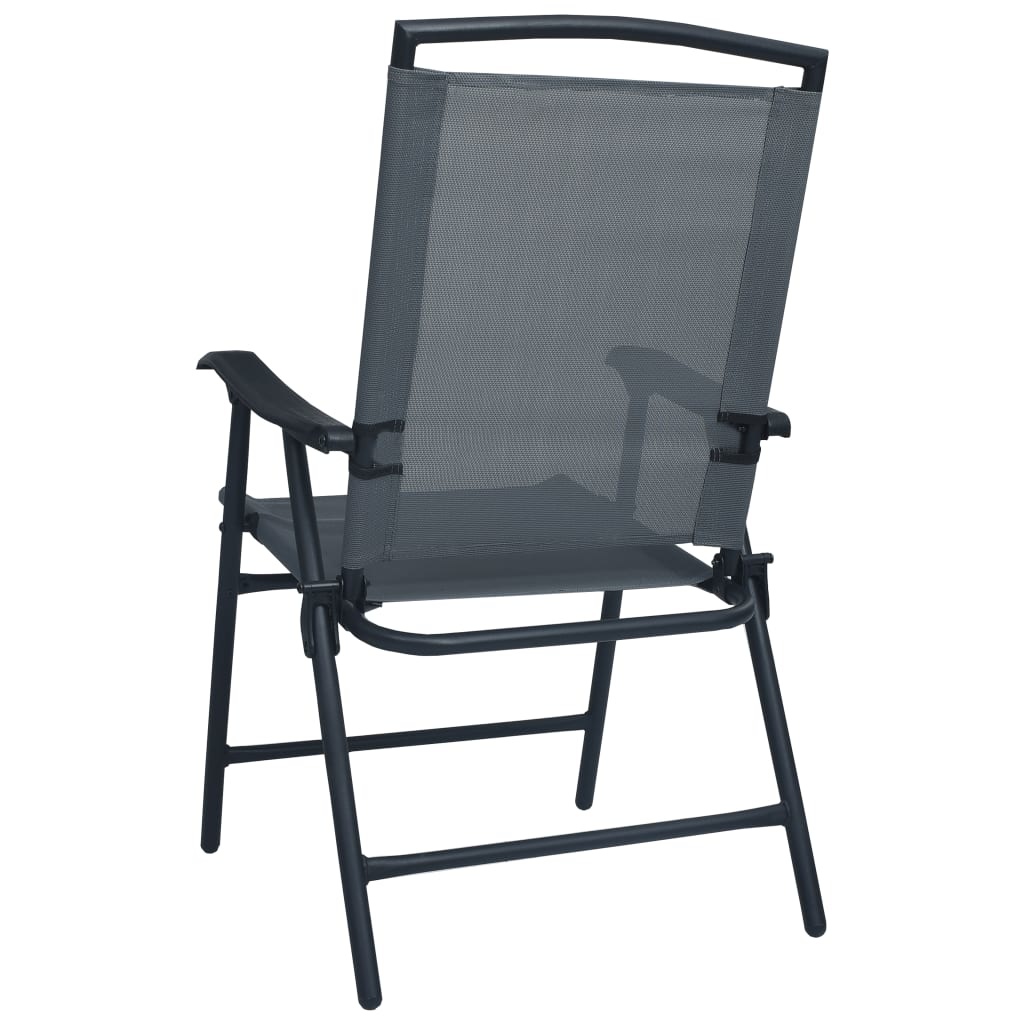 VidaXL Tuinstoelen inklapbaar 2 st textileen grijs