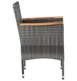 vidaXL Tuinstoelen 2 st poly rattan grijs