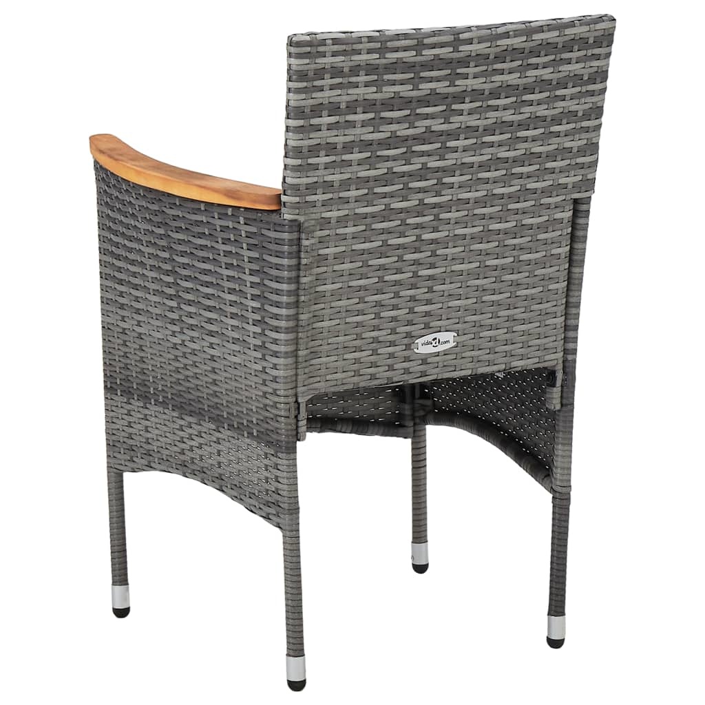 vidaXL Tuinstoelen 2 st poly rattan grijs