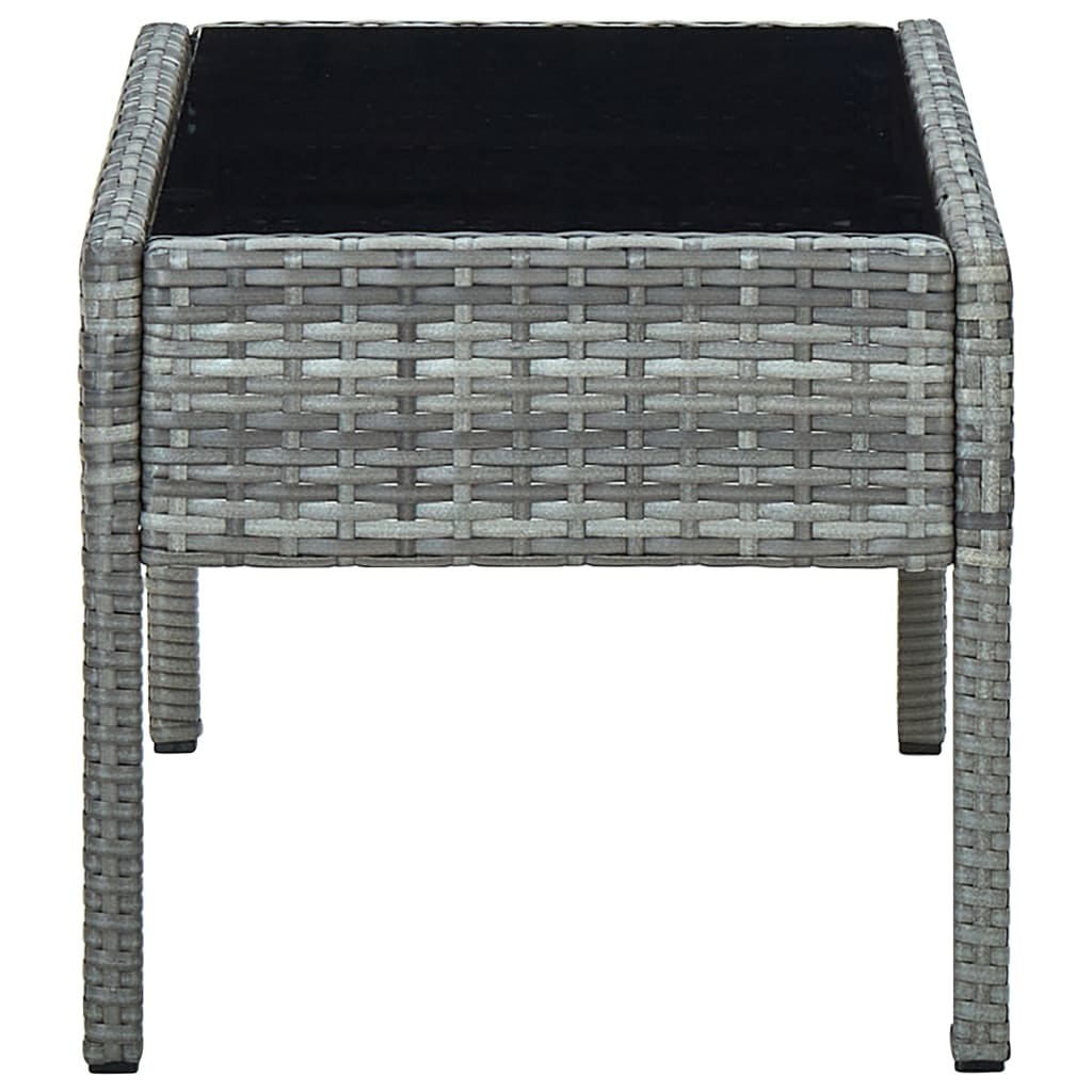 VidaXL Tuintafel 75x40x37 cm poly rattan grijs
