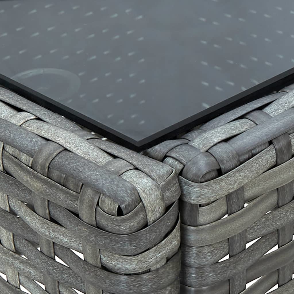 VidaXL Tuintafel 75x40x37 cm poly rattan grijs