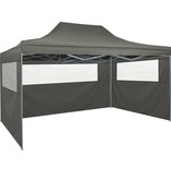 vidaXL Vouwtent pop-up met 4 zijwanden 3x4,5 m antraciet