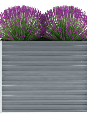 vidaXL Plantenbak verhoogd 100x40x77 cm gegalvaniseerd staal grijs