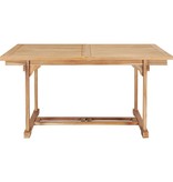 vidaXL Eettafel verlengbaar 150-200x100x75 cm massief teakhout