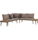 VidaXL 4-delige Loungeset met kussens massief acaciahout bruin