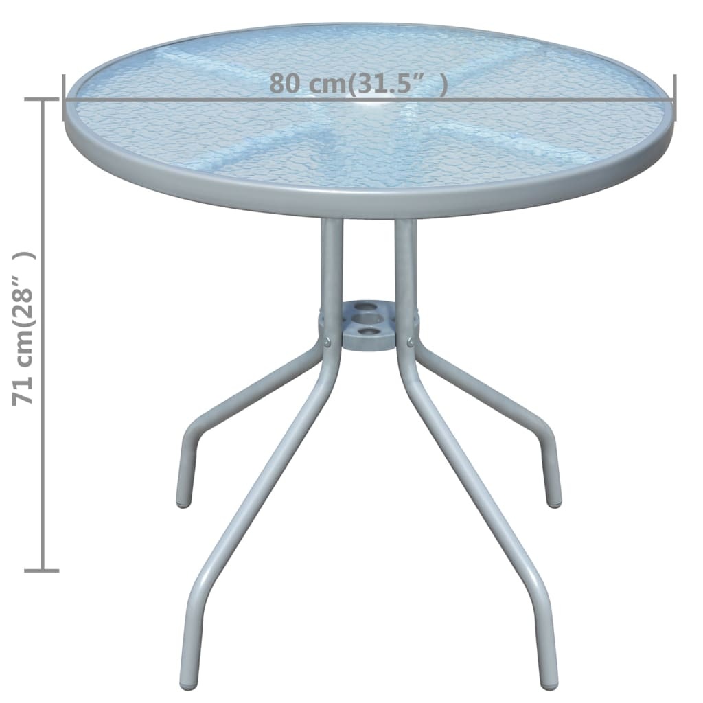 vidaXL Bistrotafel 80x71 cm staal grijs