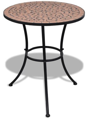 vidaXL Bistrotafel 60 cm mozaïek terracottakleurig