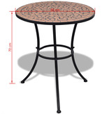 vidaXL Bistrotafel 60 cm mozaïek terracottakleurig